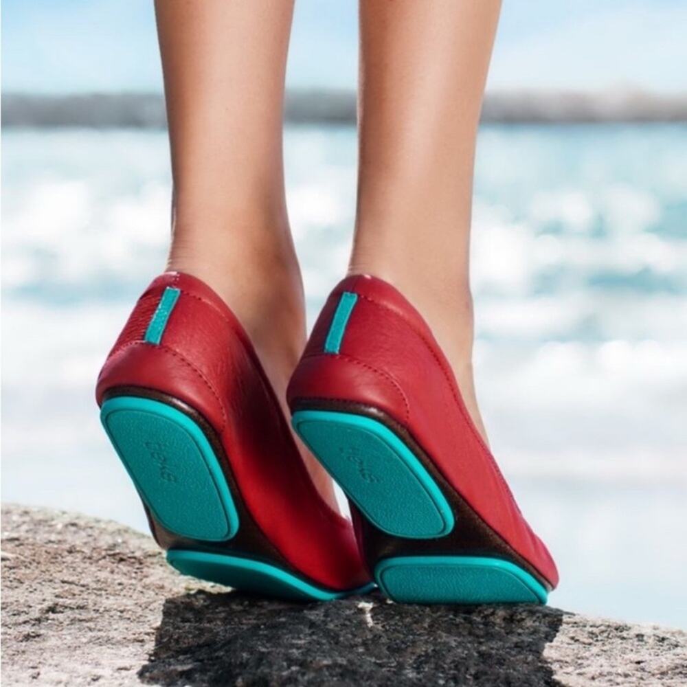 Tieks by Gavrieli Cardinal Red Foldable Leather Ballet Flats Size 7